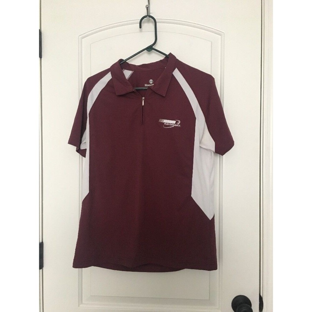Holloway Performance Women's Size Large Burgundy White Polo Shirt NASCAR Racing